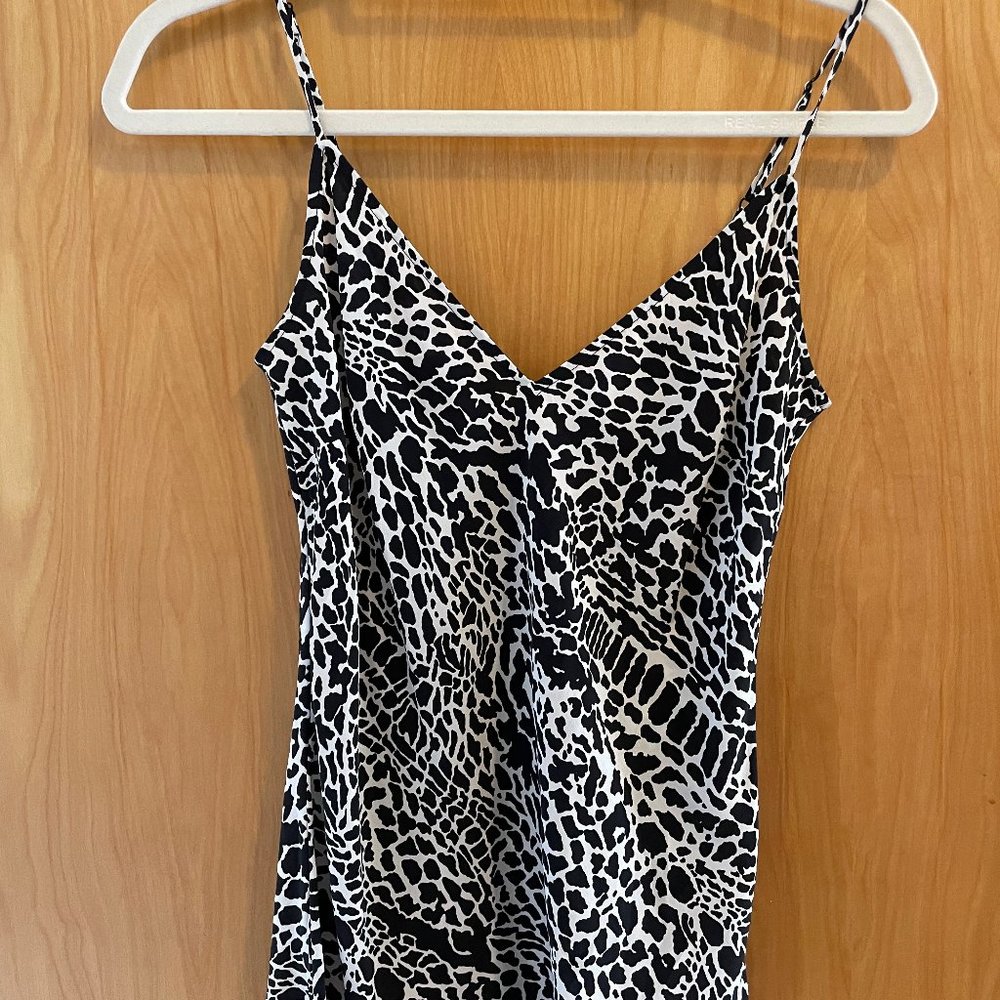 Frame Silk Black and White Animal Print Cami Tank - Size XS